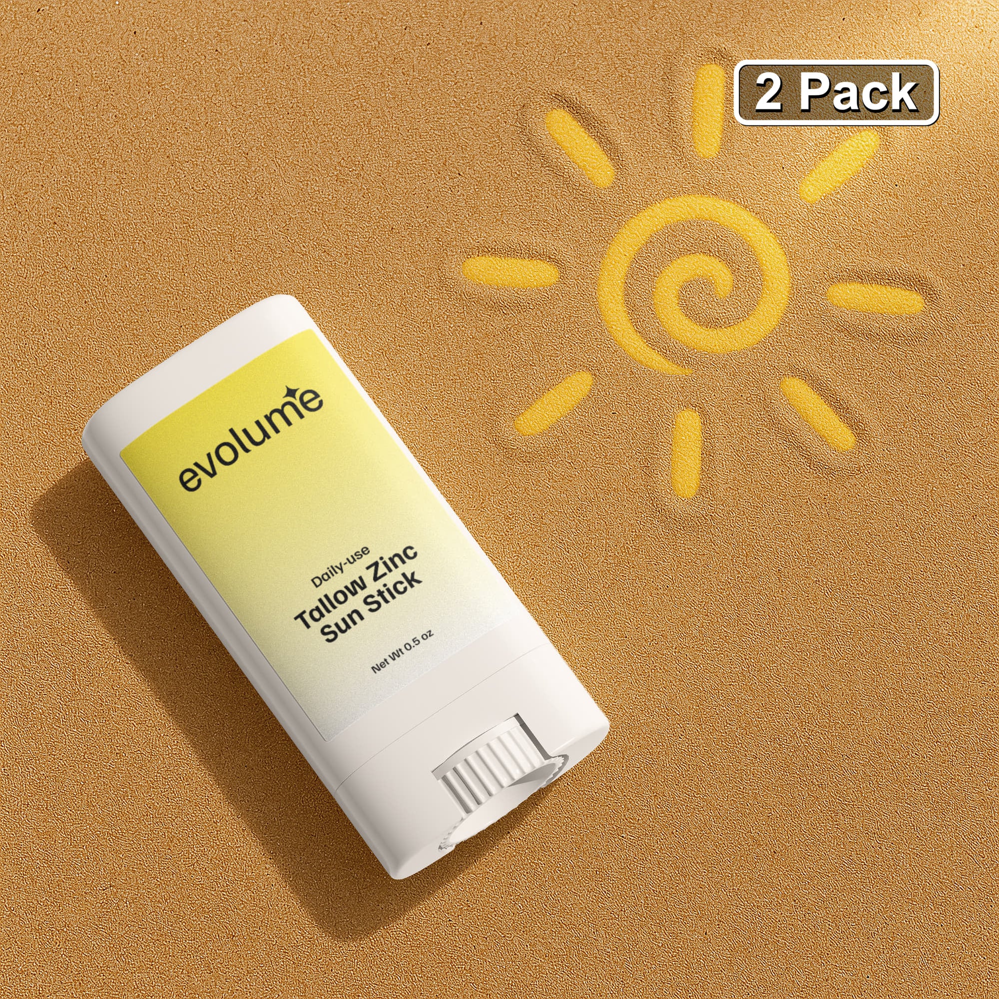 2 Pack Tallow Zinc Sun Stick