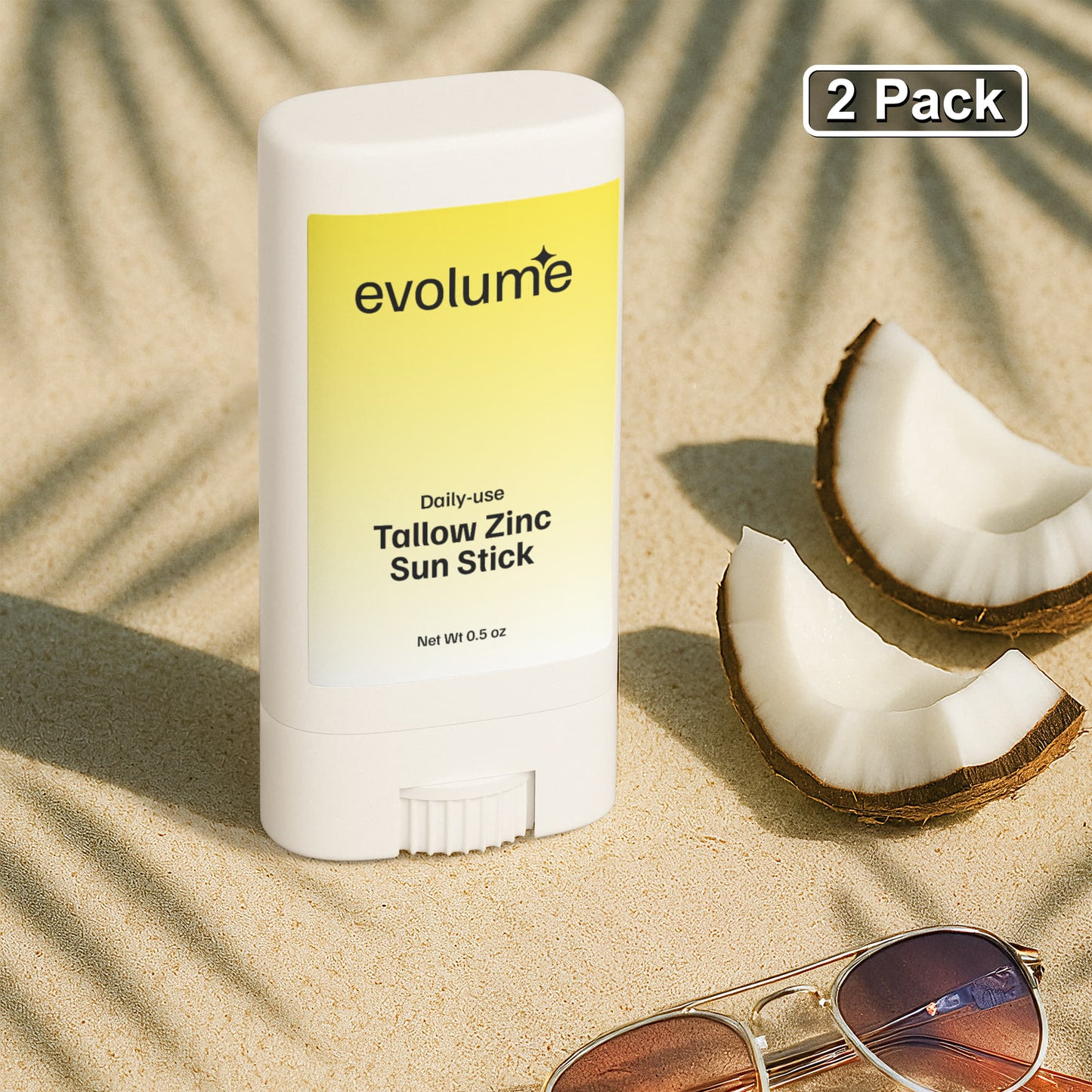 2 Pack Tallow Zinc Sun Stick