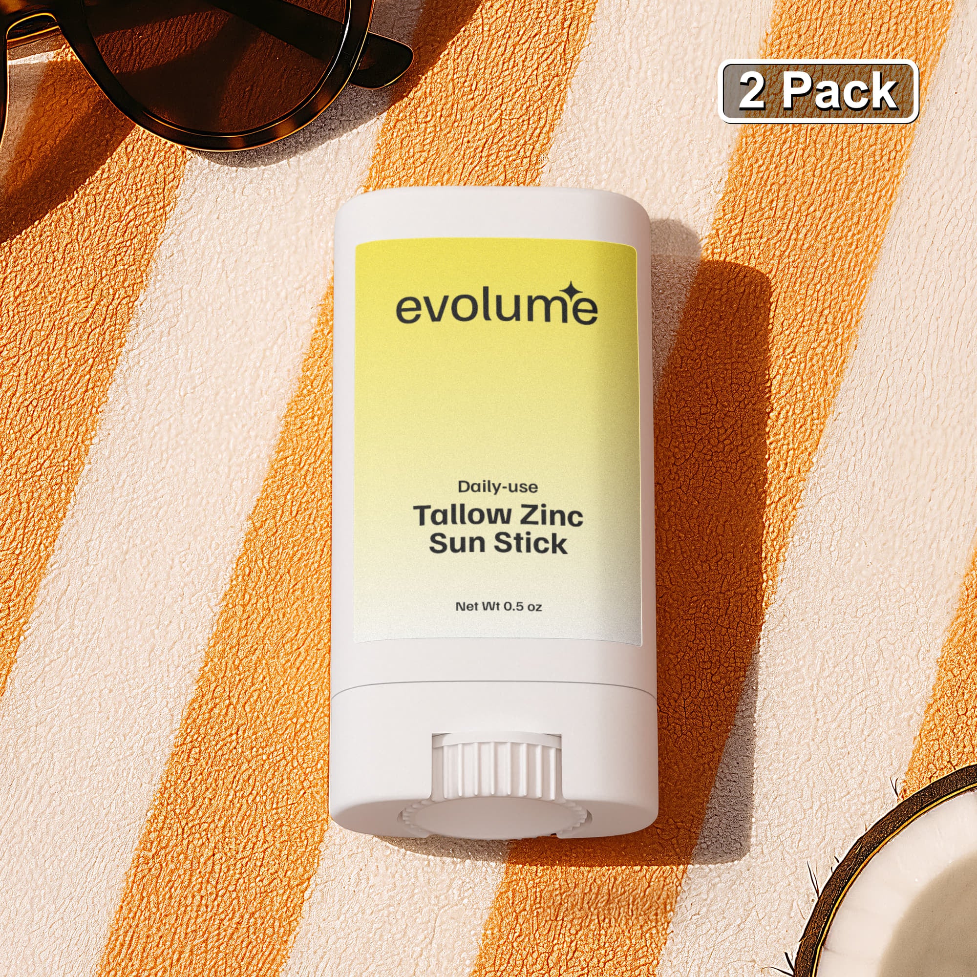 2 Pack Tallow Zinc Sun Stick